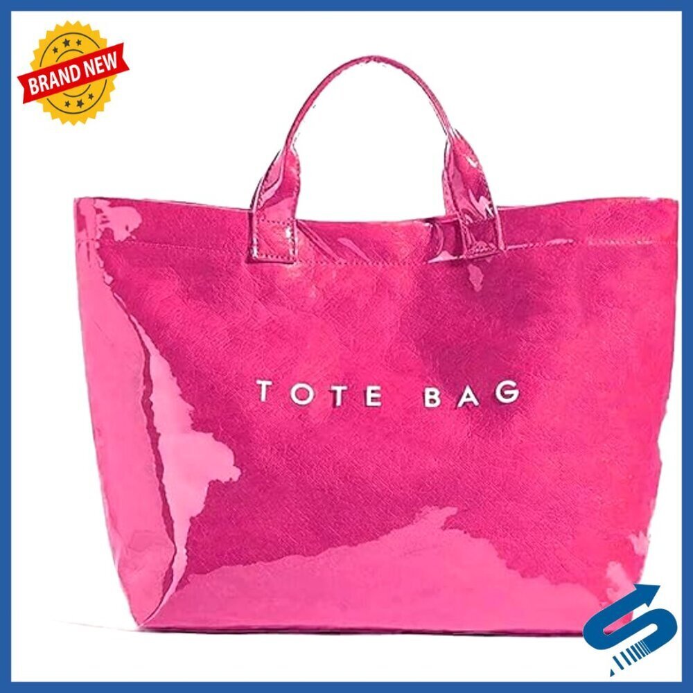 Large PVC Tote Bag Waterproof Spacious Work Hobo Bag Minimal Chic